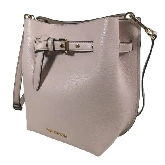 Michael Kors Small Pink Leather Bucket Crossbody Messenger Tote Bag Purse $348